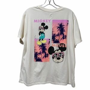 Disney XL Mickey Mouse Tropical Hawaiian Soft Stretchy Short Sleeve Shirt P4